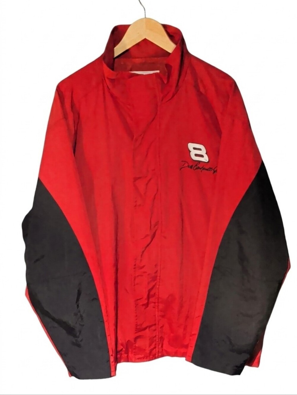 Chase Authentics Dale Earnhardt Jr Red NASCAR Racing-Style Windbreaker Jacket XL
